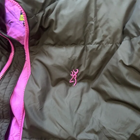 Browning Chocolate and Fuchsia Puffer Jacket - Picture 3 of 4